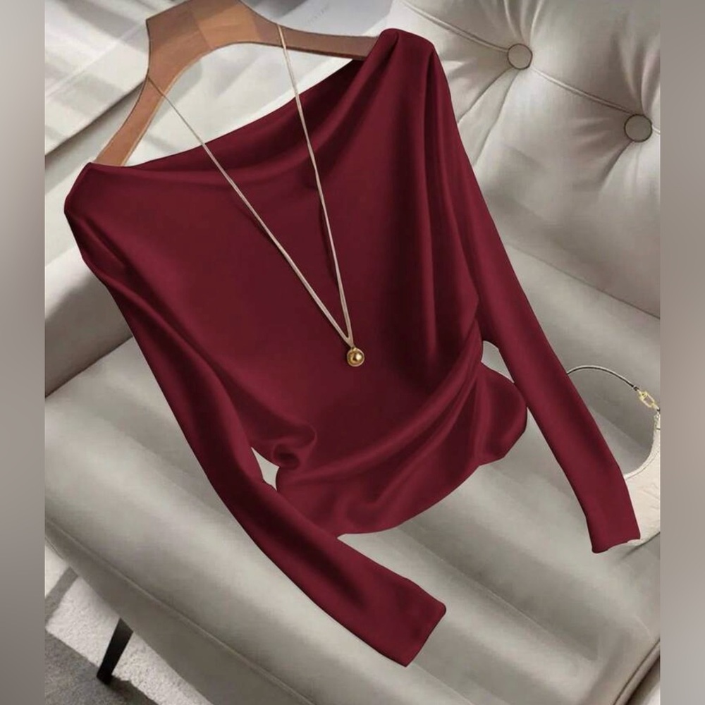 Chic Burgundy Women's Blouse